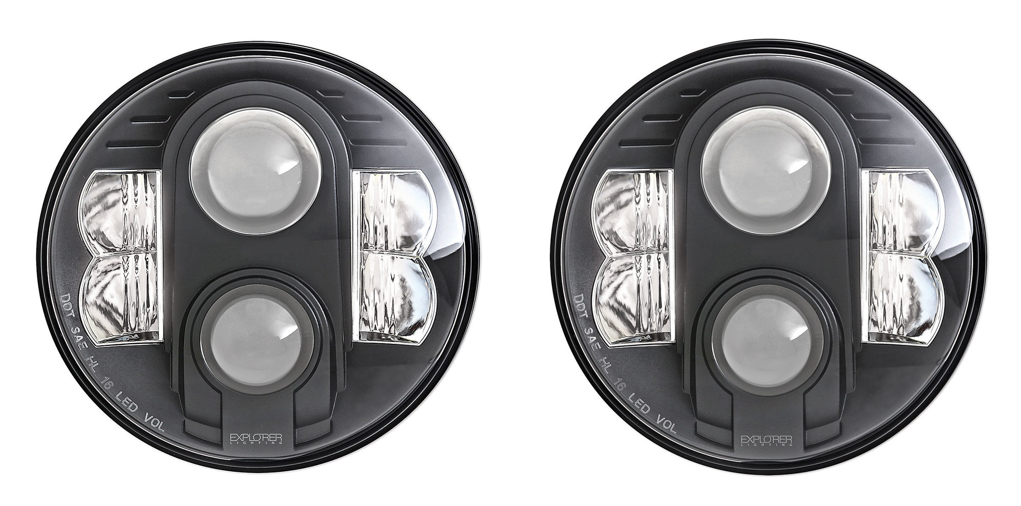 Pro Comp Suspension 76402P LED Headlight Pair Round 7 in LED Headlight
