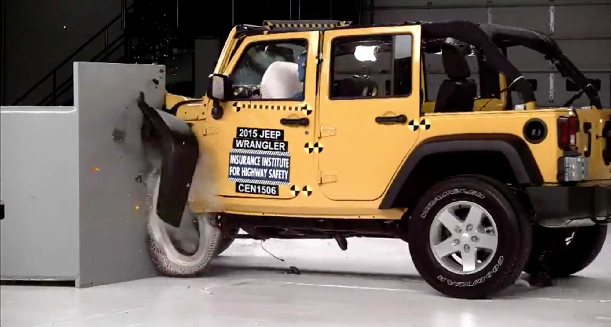 IIHS Releases Small Overlap Crash Test for 2015 Jeep Wrangler Unlimited 4  Door | Quadratec