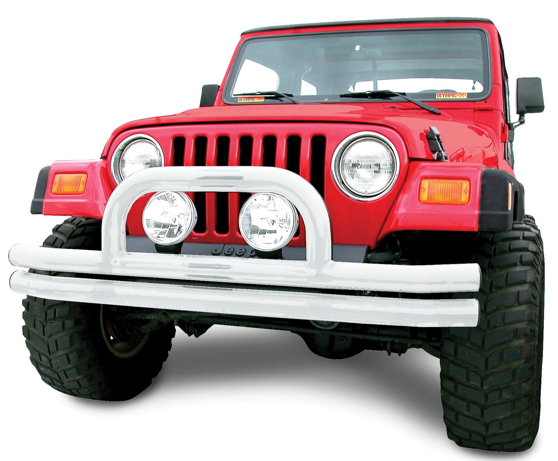 Olympic 4x4 Products Double Tube Front Hoop Bumper for 9706 Jeep