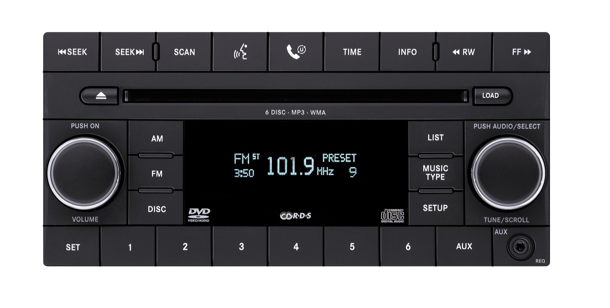 Mopar 5064921AF REQ AM/FM Stereo with Six-Disc CD/DVD Player for 2008 Jeep  Wrangler JK | Quadratec