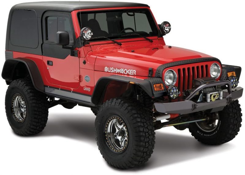 Bushwacker 10920-07 Flat Style Flares for 97-06 Jeep Wrangler TJ | Quadratec