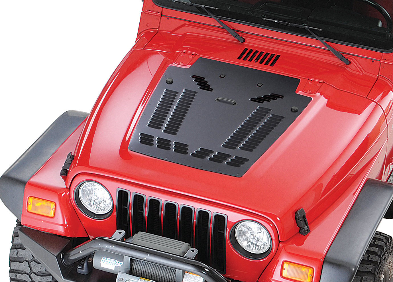 HyLine OffRoad Louvered Hood Panel for 97-02 Jeep Wrangler TJ with Dual Washer  Nozzle | Quadratec