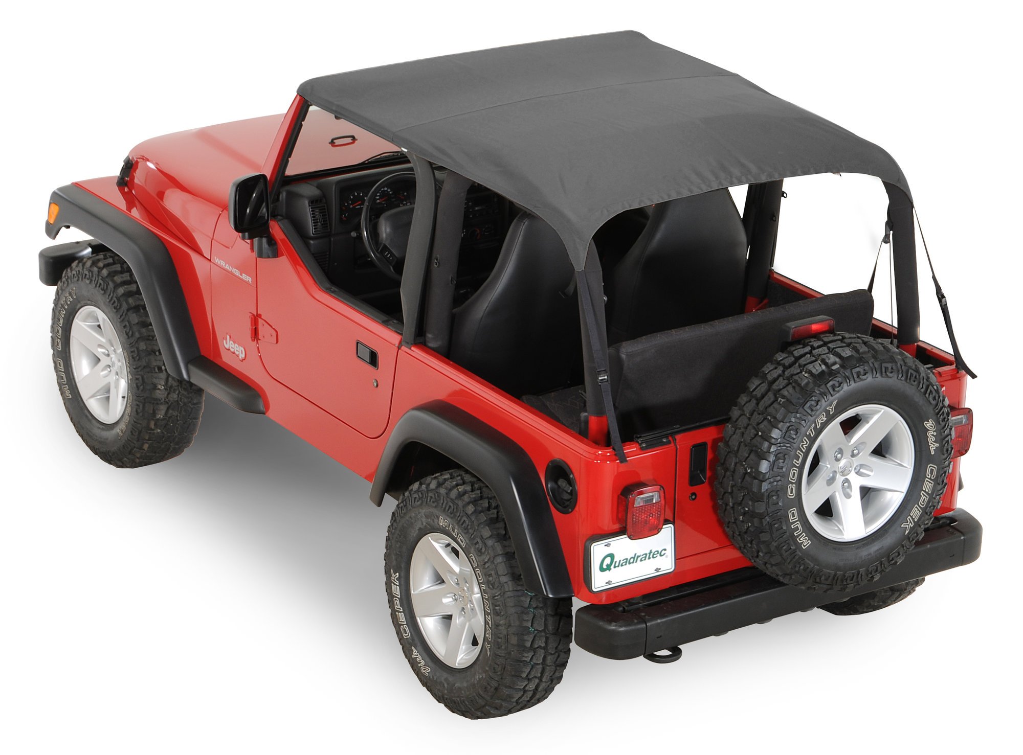Rampage Products 109735 Sailcloth Trail Top Soft Top with Tinted Windows in  Black Diamond for 97-06 Jeep Wrangler TJ