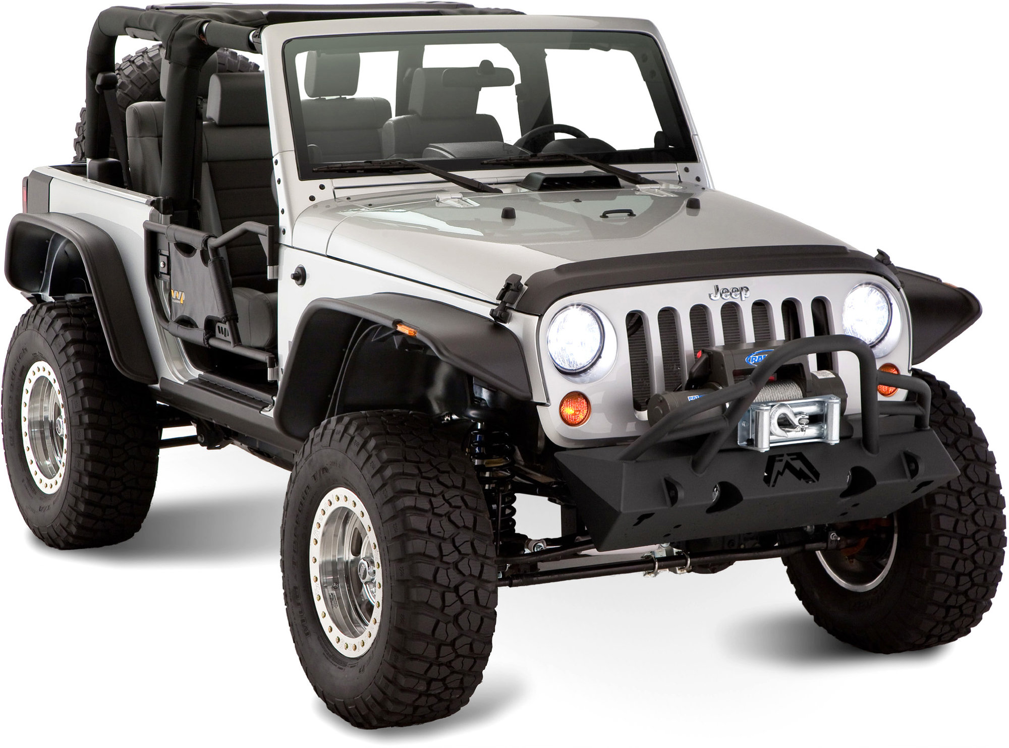 Bushwacker 10919-07 Flat Style Flares for 07-18 Jeep Wrangler JK 2 Door |  Quadratec