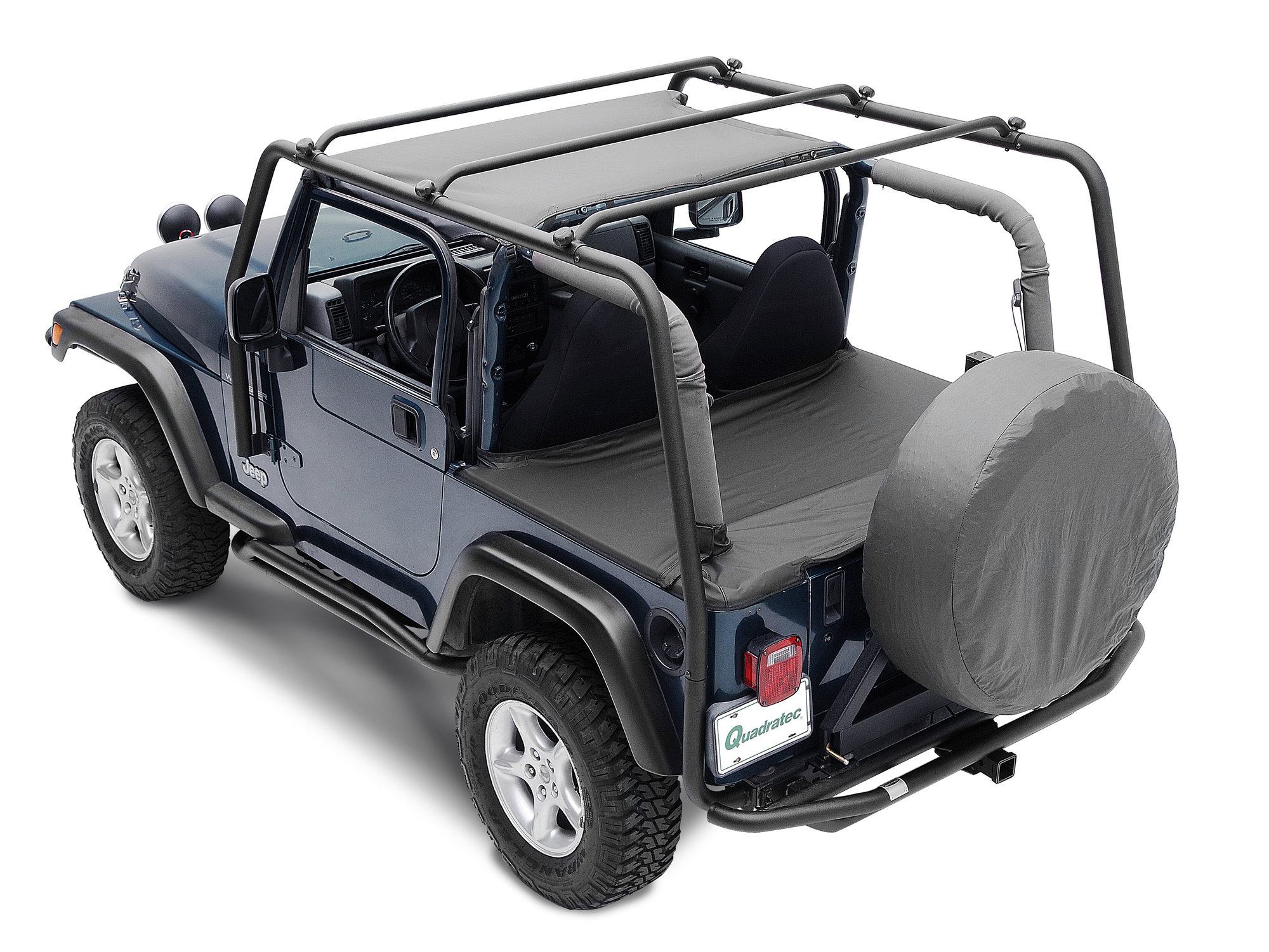 Smittybilt 76711 SMI SRC Roof Rack in Textured Black for 87-95 Jeep  Wrangler YJ | Quadratec