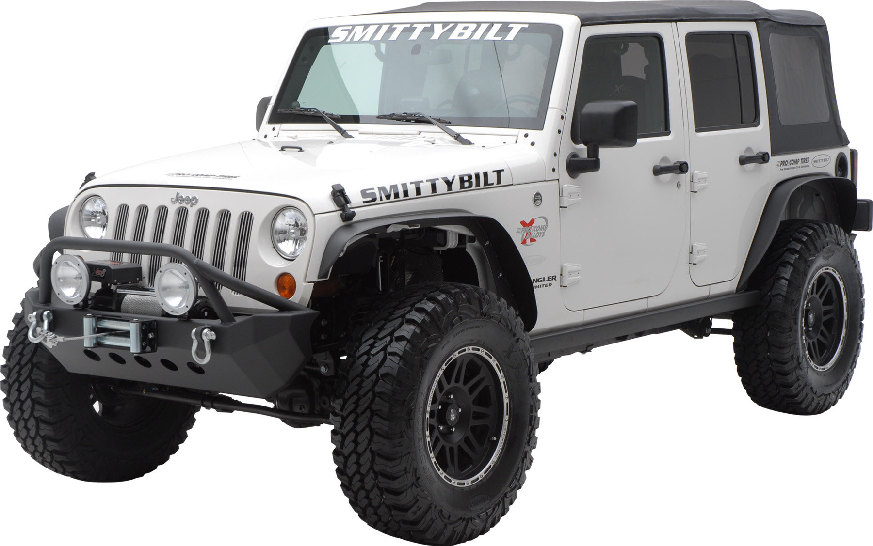 Smittybilt 76837 XRC Fender Flares in Black for 07-18 Jeep Wrangler JK |  Quadratec