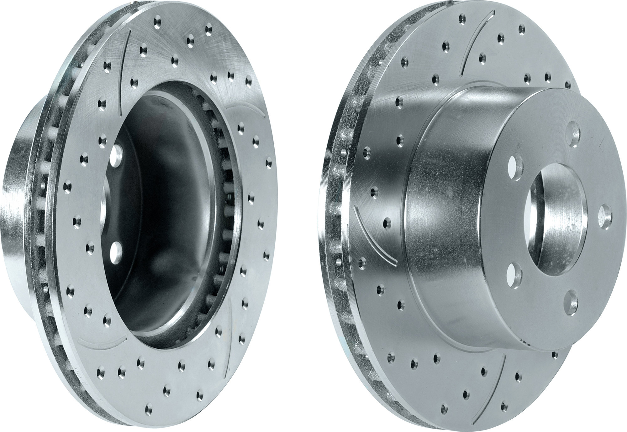 RotoTech Rear Cross Drilled & Slotted Brake Rotors for 0717 Jeep Wrangler JK Quadratec