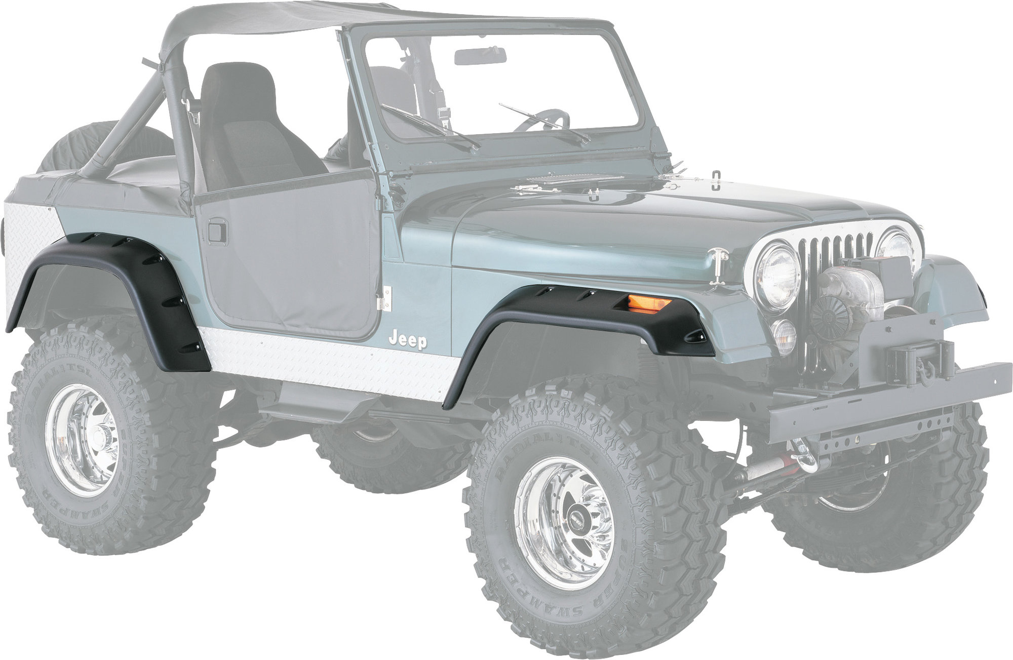 Quadratec 6" Pocket Style Fender Flares for 76-86 Jeep CJ-5 &a...