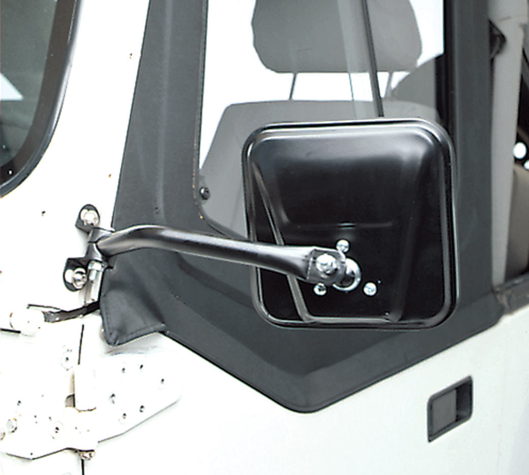 CIPA 44700&01 Dual Soft Door Mirror Set in Black for 87-95 Jeep Wrangler YJ  | Quadratec