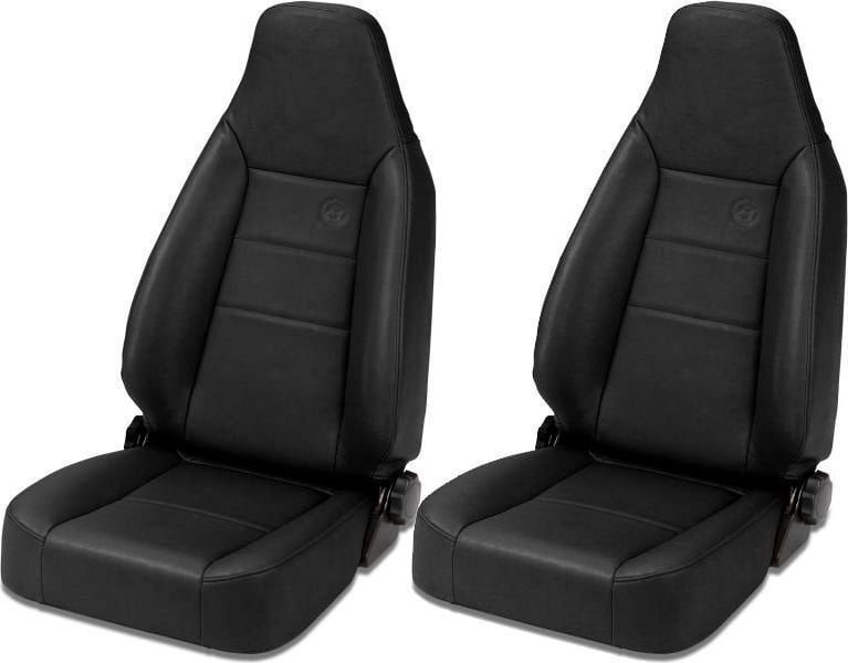 Bestop 39451-09 TrailMax II Pro Charcoal All-Vinyl Front High Back Driver-Side Jeep Seat for 1976-2006 Jeep CJ and Wrangler 