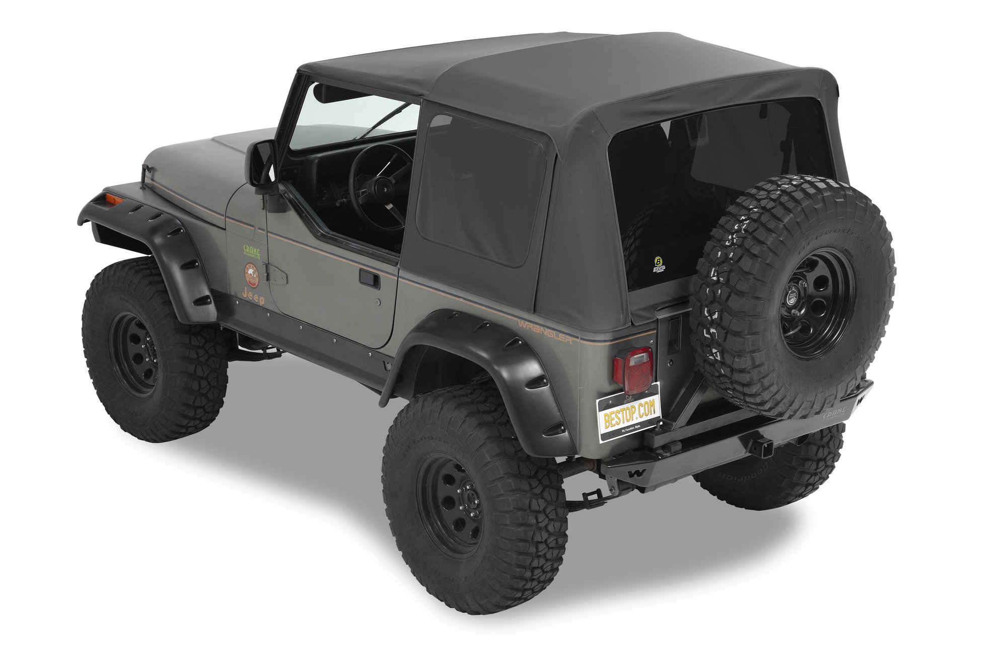 Bestop Complete Soft Top and Hardware with Tinted Windows without Upper  Doors for 87-95 Jeep Wrangler YJ | Quadratec