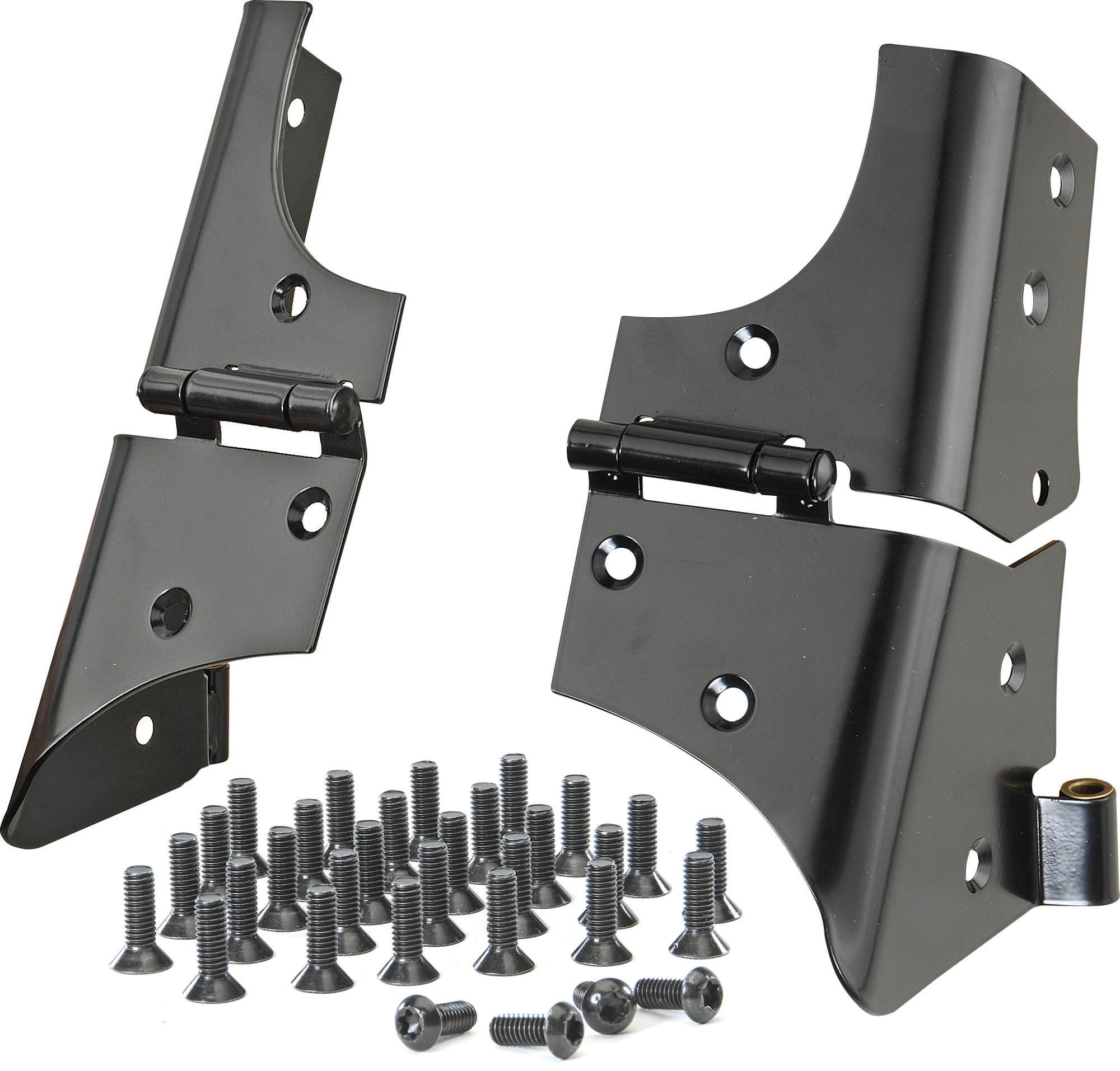 OMIX  Windshield Hinge Set in Black for 97-06 Jeep Wrangler TJ |  Quadratec