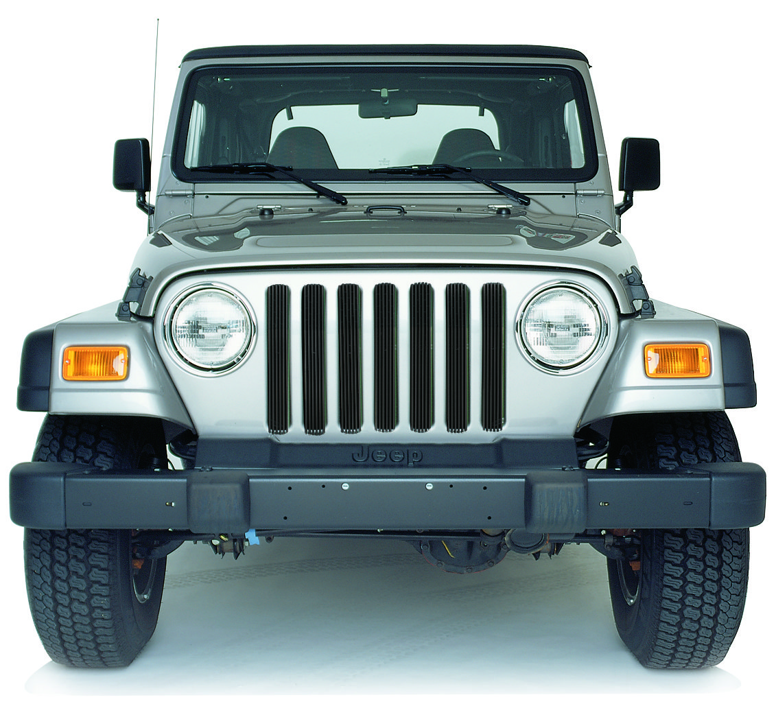DV8 Offroad Billet Aluminum Grille Inserts in Black for 97-06 Jeep Wrangler  TJ | Quadratec