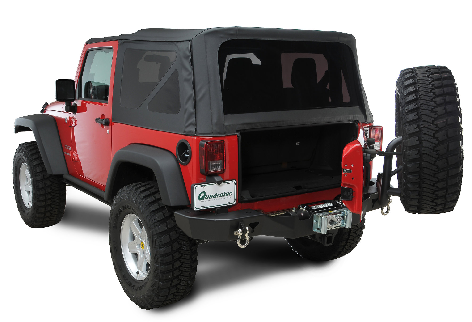 Olympic 4x4 Products Rear Smuggler Winch Bumper with Tuff n EZ Tire Carrier for 07-18 Jeep Wrangler JK | Quadratec | Winch Rear Jeep Wrangler 2008 | | Quadratec