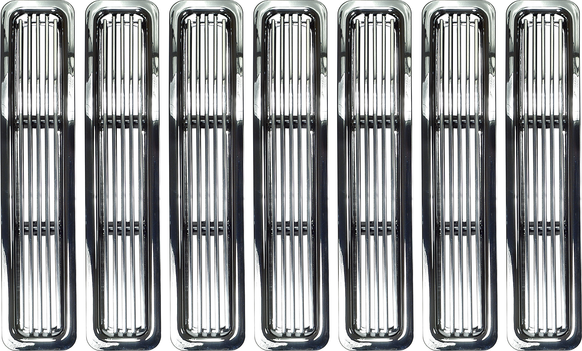 Rugged Ridge 11401.02 EZ Install Billet Grille Inserts in Chrome for 9706 Jeep Wrangler TJ