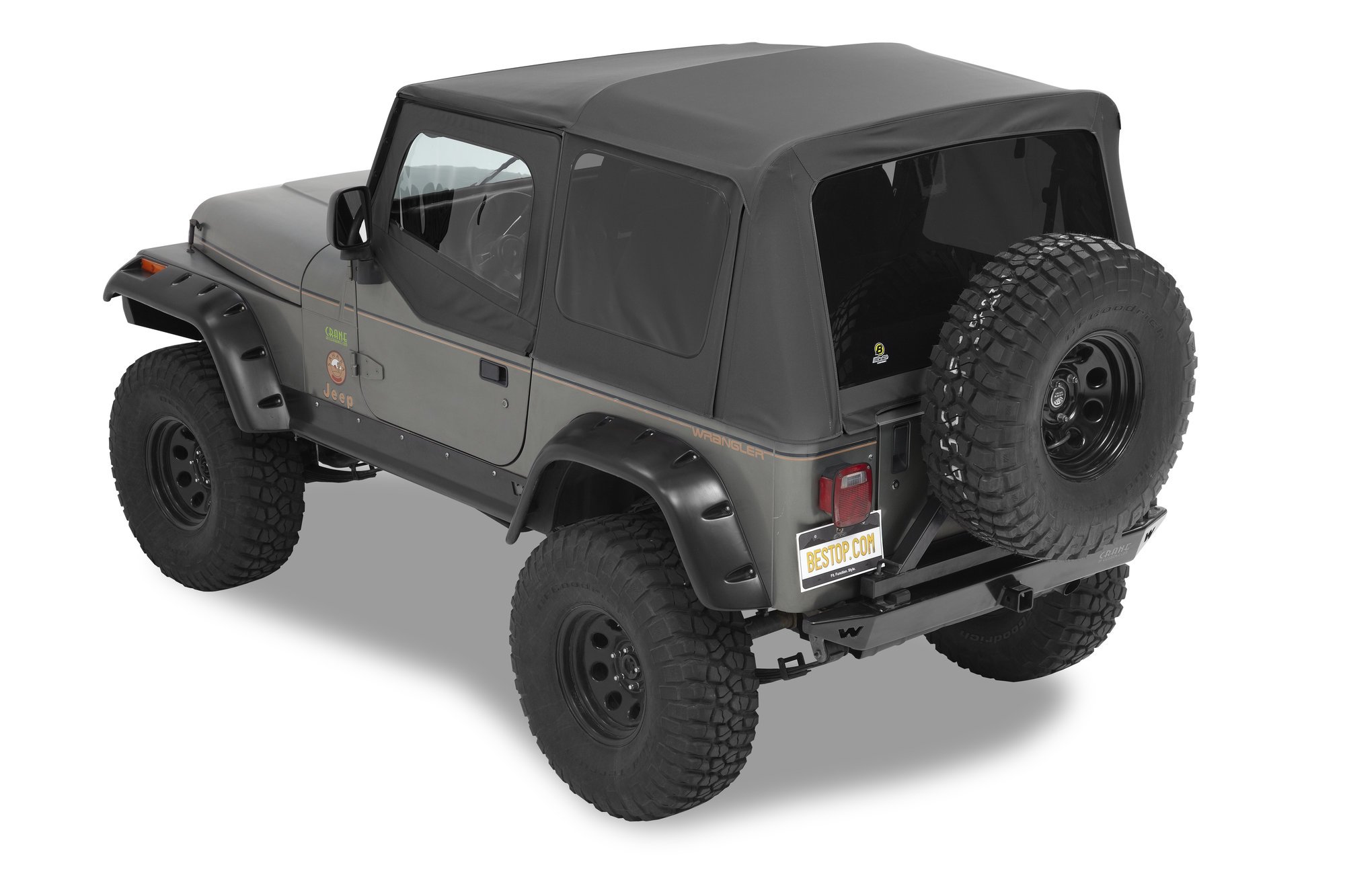 Bestop Complete Soft Top and Hardware with Upper Doors and Tinted Windows  for 87-95 Jeep Wrangler YJ | Quadratec