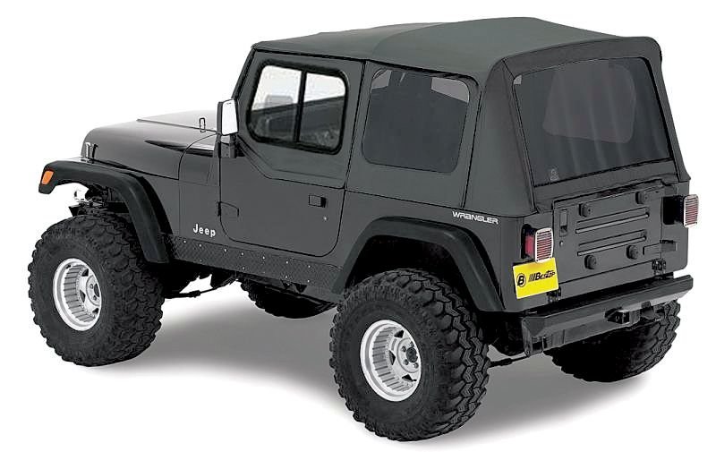 Bestop Complete Soft Top and Hardware with Upper Door Sliders and Tinted  Windows for 87-95 Jeep Wrangler YJ | Quadratec