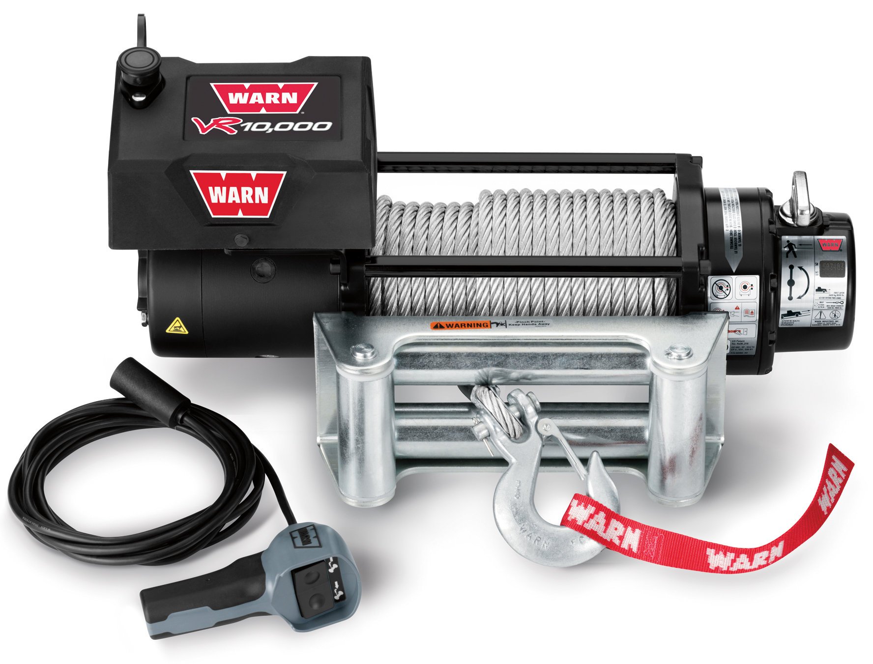 WARN 86255 VR10000 Winch with 94' Wire Rope and Roller ... alpine wire diagram 