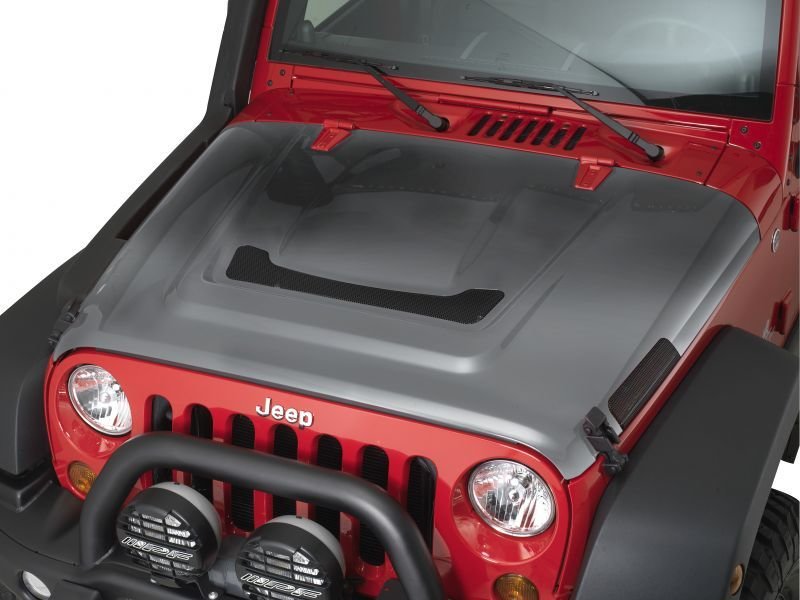 AEV 40303001AJ Heat Reduction Hood (Unpainted) with Black Mesh for 07-18 Jeep  Wrangler JK | Quadratec