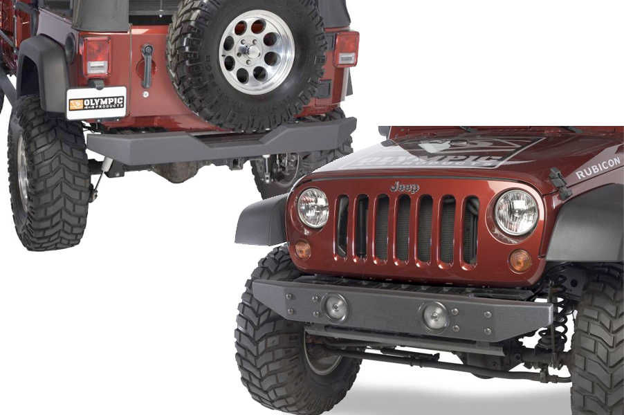 Olympic 4x4 Products Front & Rear Rock Bumper Combo without Hitch for