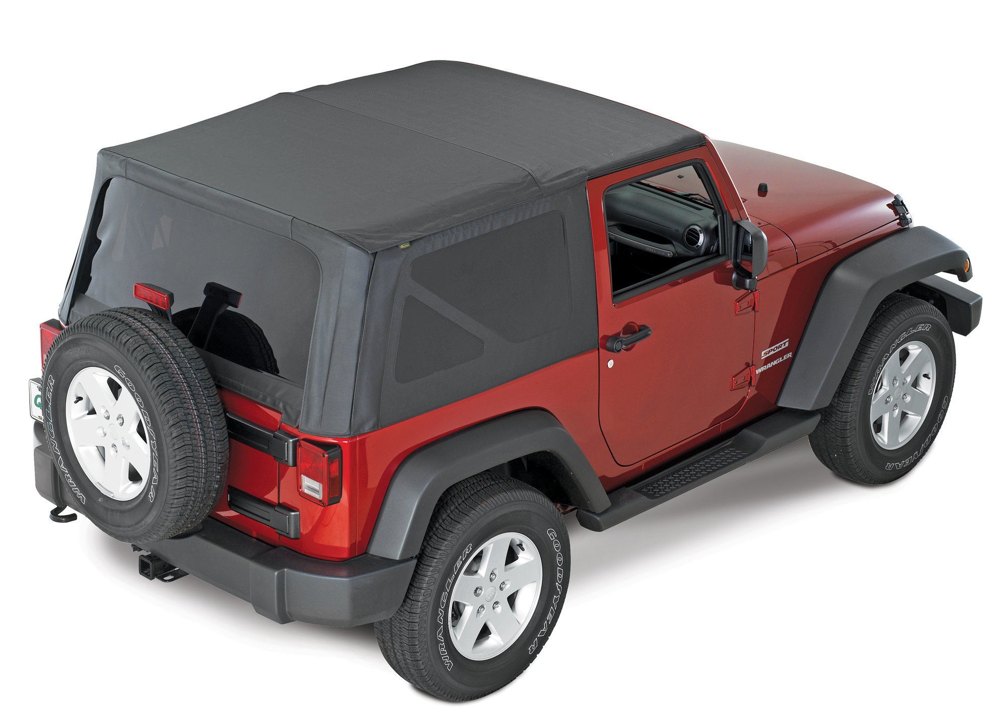 Compatible with 2007-2009 2DR JK Factory Style Soft Top with Tinted Windows Saddle Sailcloth 