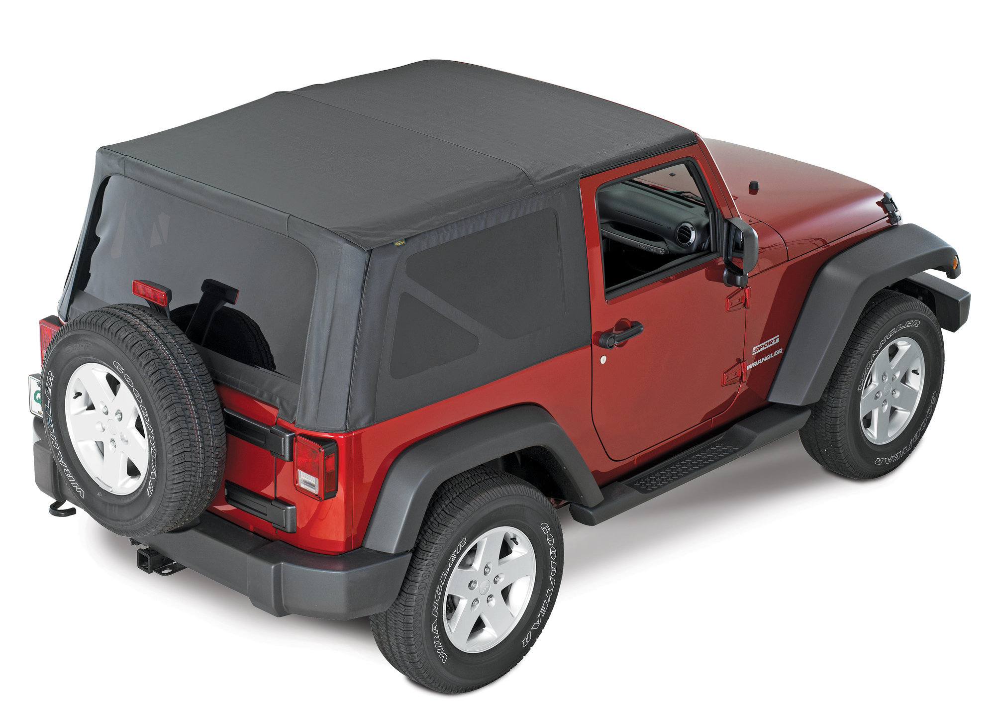 QuadraTop Replacement Soft Top with Tinted Windows in Black Diamond for  07-18 Jeep Wrangler JK 2 Door | Quadratec