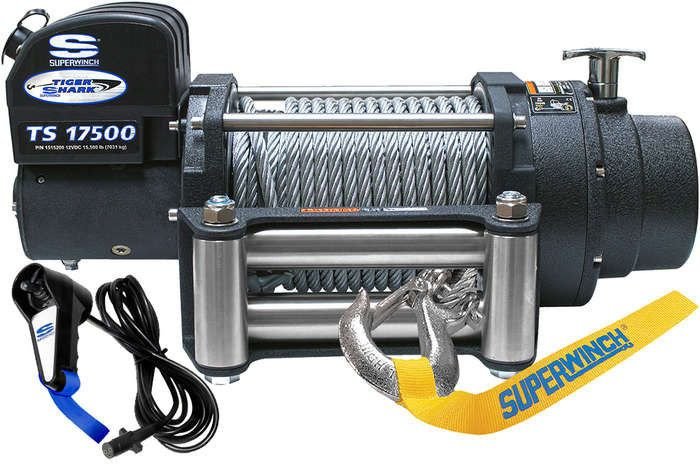 12 VDC winch Superwinch 1595200 Tiger Shark 9.5 9,500 lb/4,309 kg capacity  with roller fairlead Exterior Accessories Automotive ekoios.vn
