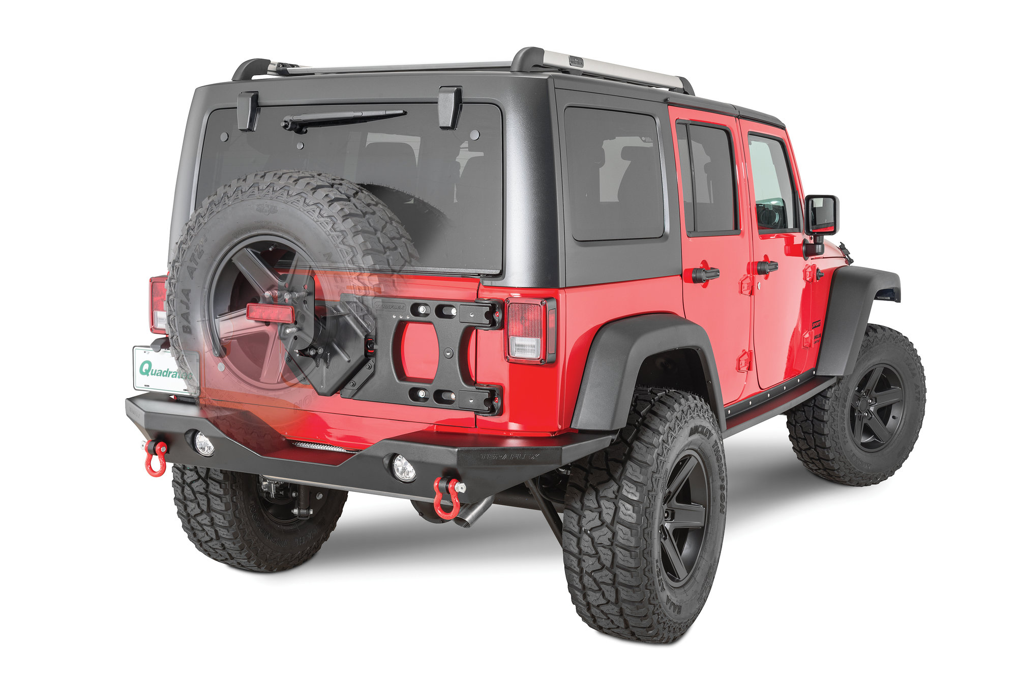 Teraflex IT 4838150 HD Hinged Carrier & Adjustable Spare Tire Mounting Kit  for 07-18 Jeep Wrangler JK | Quadratec