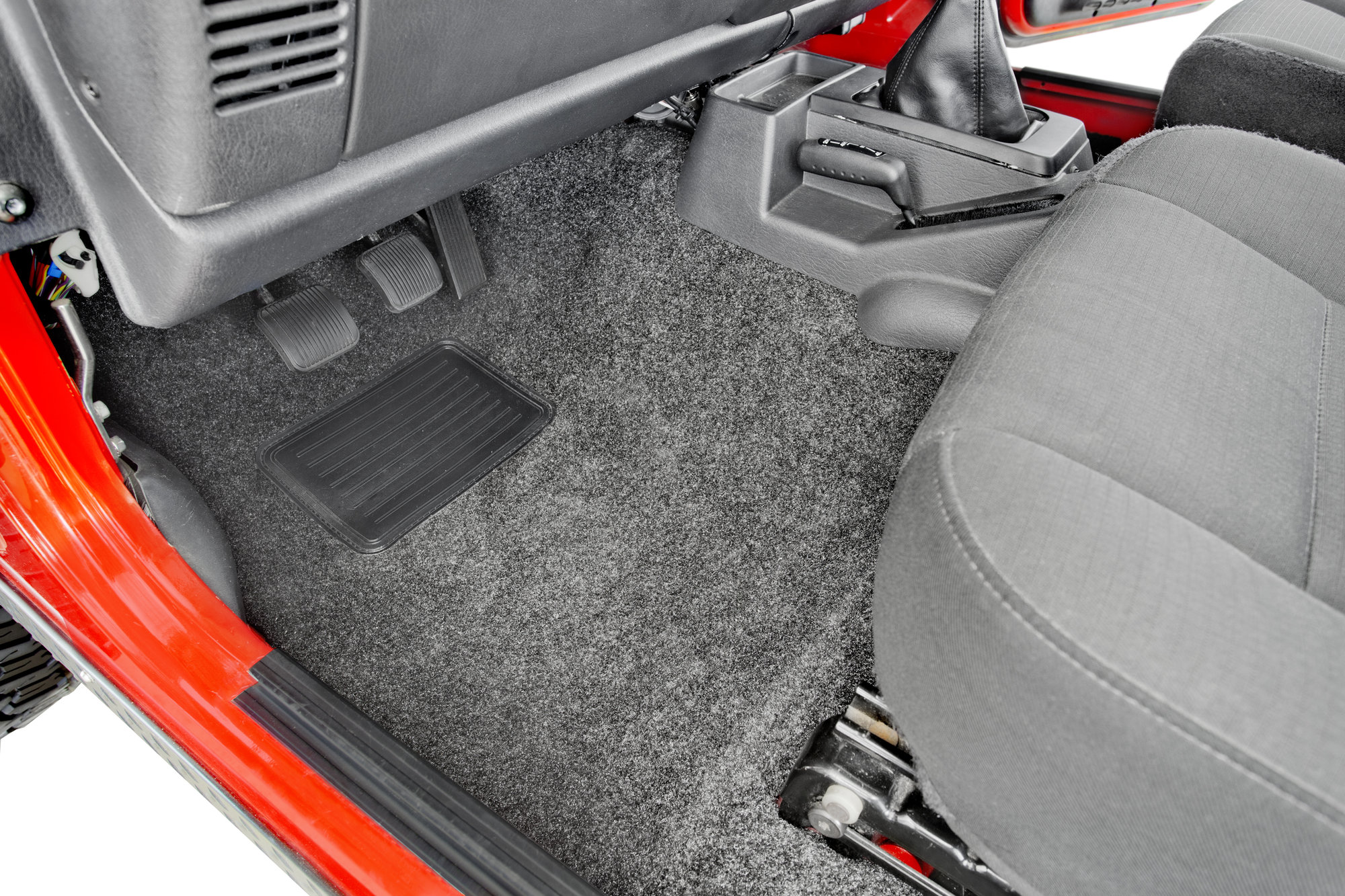 Bedrug Premium Carpeted Front Floor Covering for 97-06 Jeep Wrangler TJ &  Unlimited | Quadratec