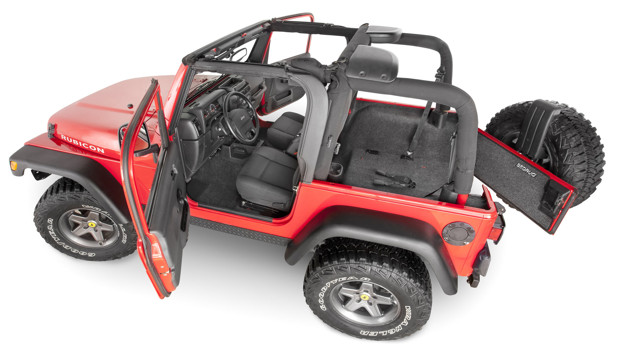 Bedrug Premium Carpeted Floor Covering Kit with Cutouts for 97-02 Jeep  Wrangler TJ | Quadratec