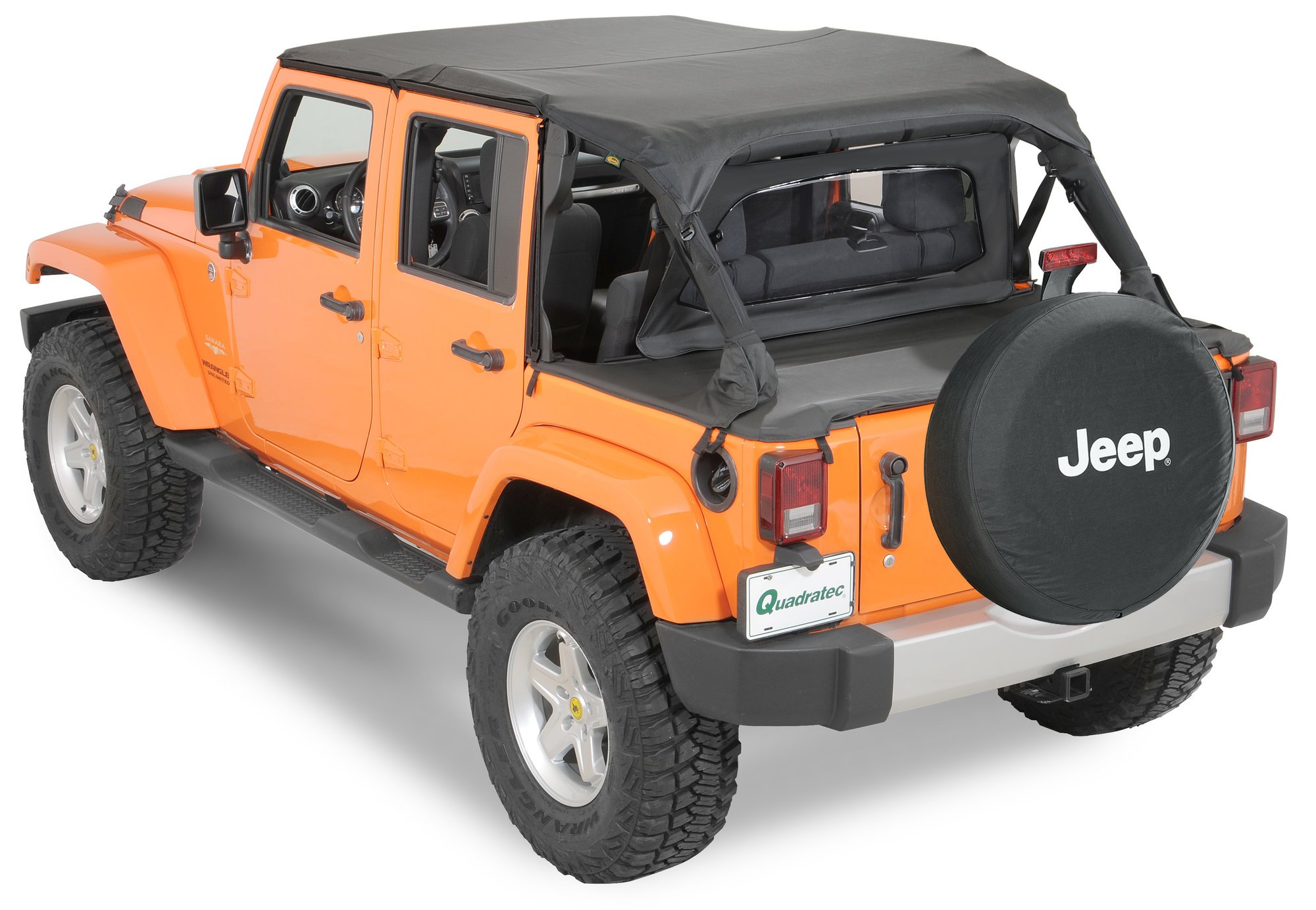 QuadraTop Clearview Windstopper in Black Diamond for 07-18 Jeep Wrangler  Unlimited JK 4 Door | Quadratec