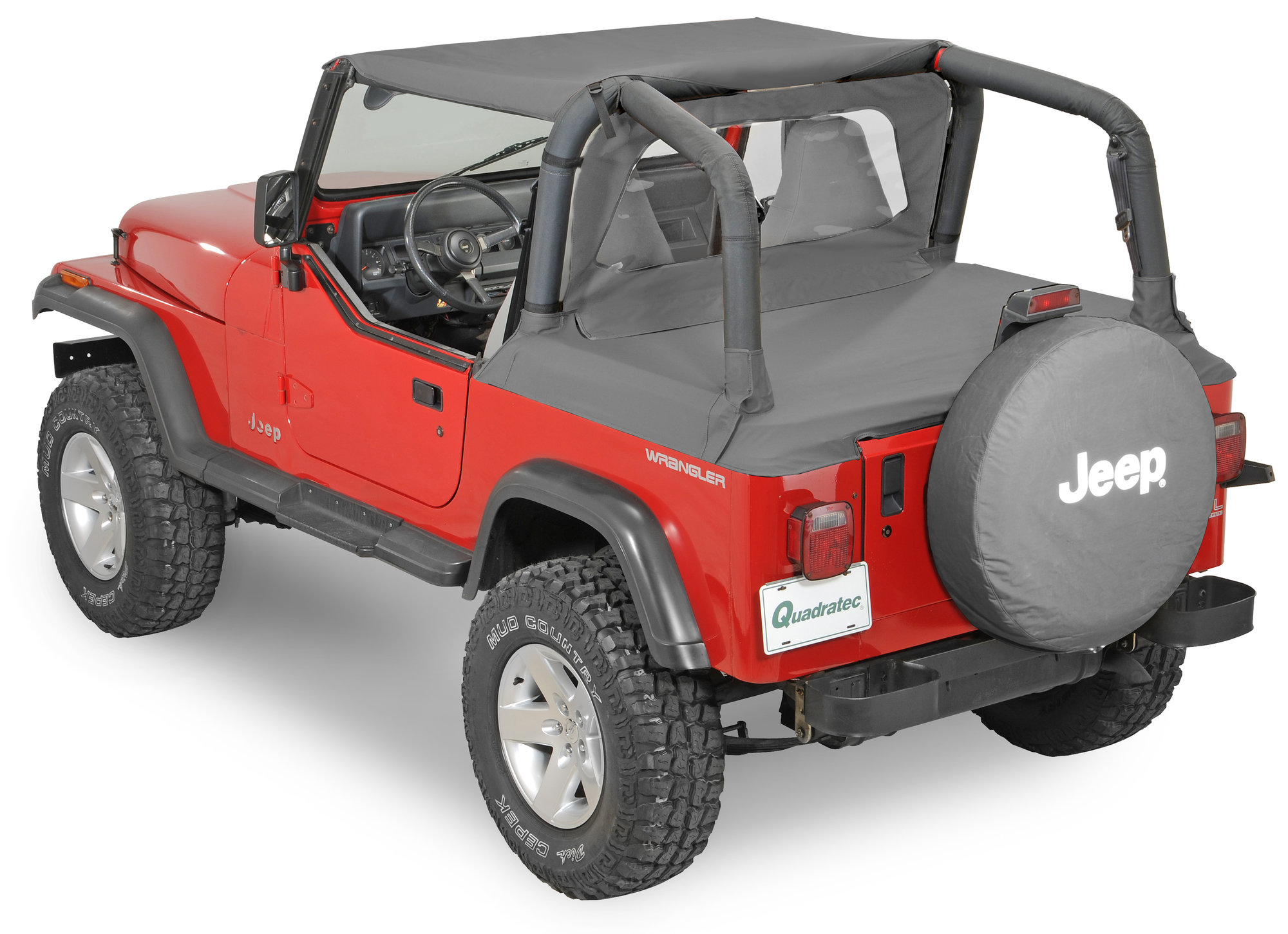 QuadraTop Tonno Cover for 92-95 Jeep Wrangler YJ with Factory Soft Top and  ½ Steel Doors | Quadratec