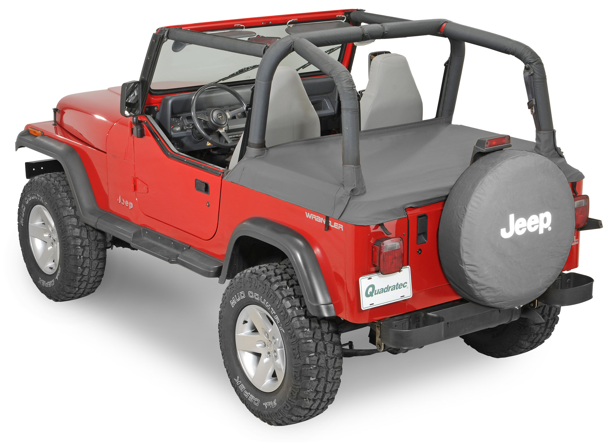 QuadraTop Tonno Cover for 92-95 Jeep Wrangler YJ with Factory Soft Top and  ½ Steel Doors | Quadratec