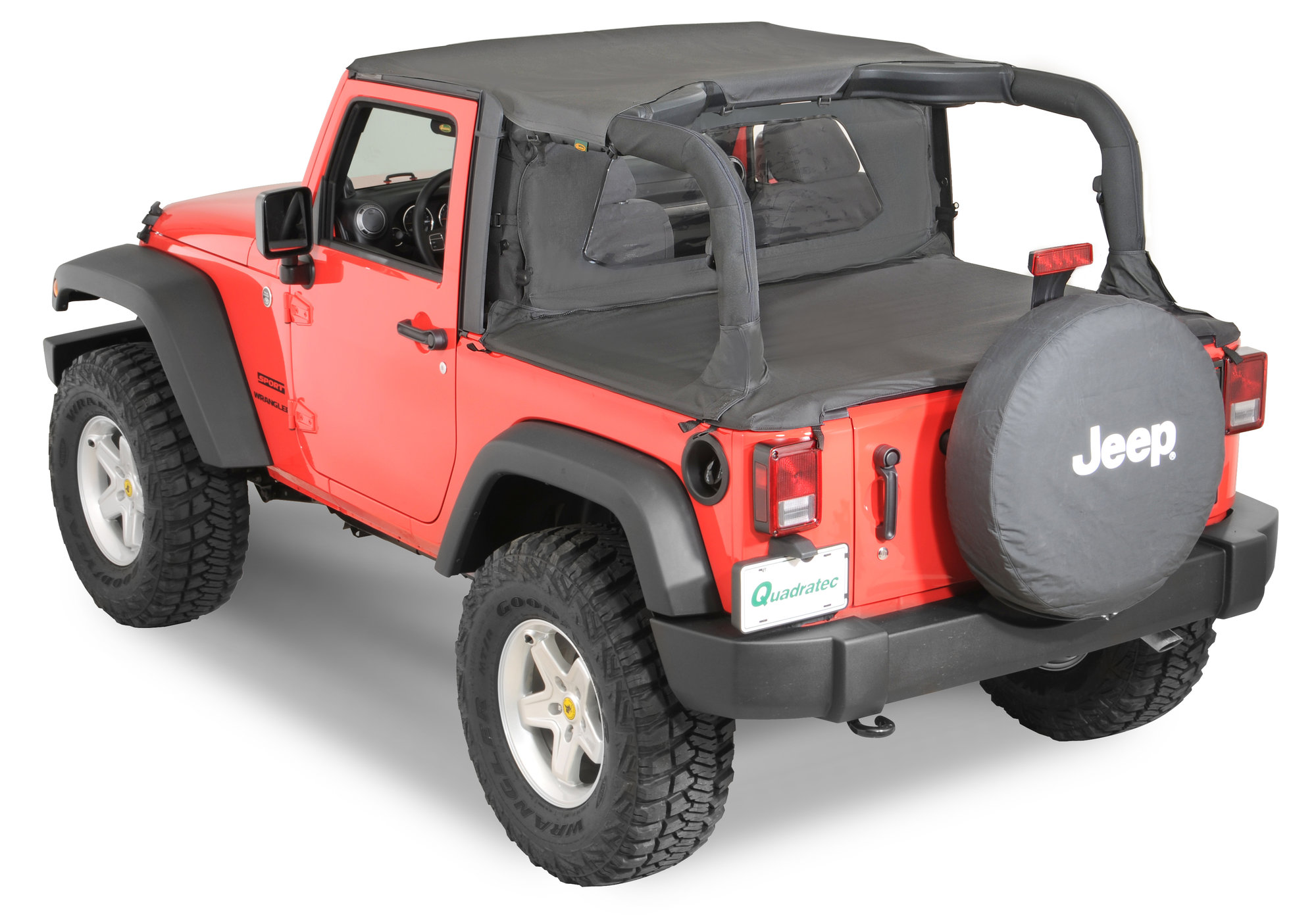 QuadraTop Tonno Cover in Black Diamond for 07-18 Jeep Wrangler JK 2 Door |  Quadratec