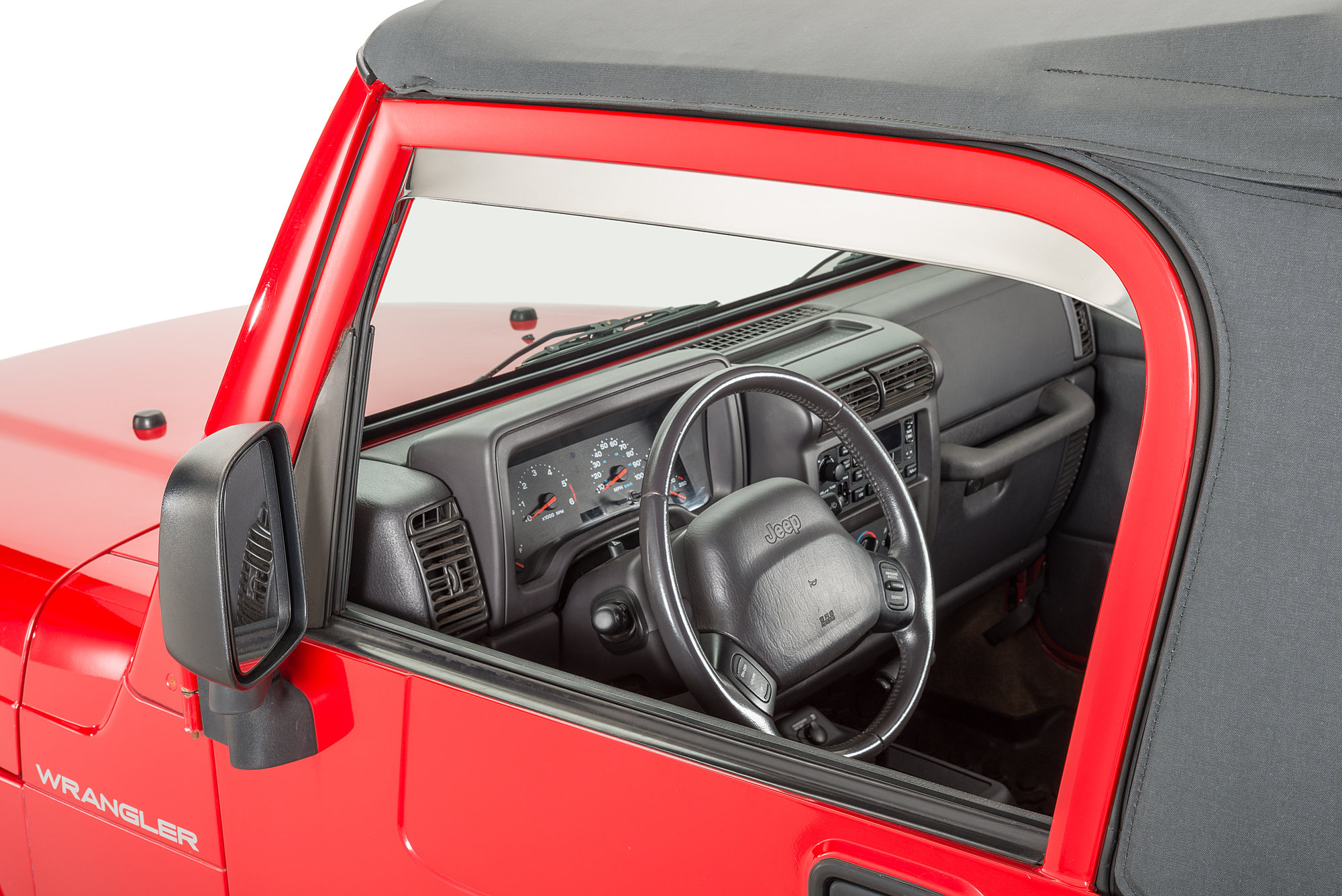 AVS 12642 Ventshade Window Deflectors in Stainless Steel for 9706 Jeep