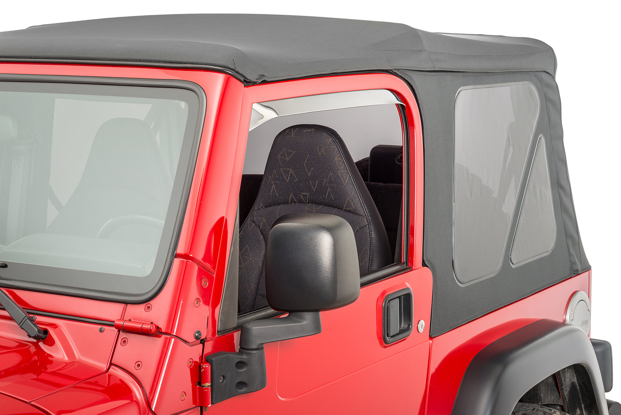 AVS 12642 Ventshade Window Deflectors in Stainless Steel for 97-06 Jeep  Wrangler TJ & Unlimited | Quadratec