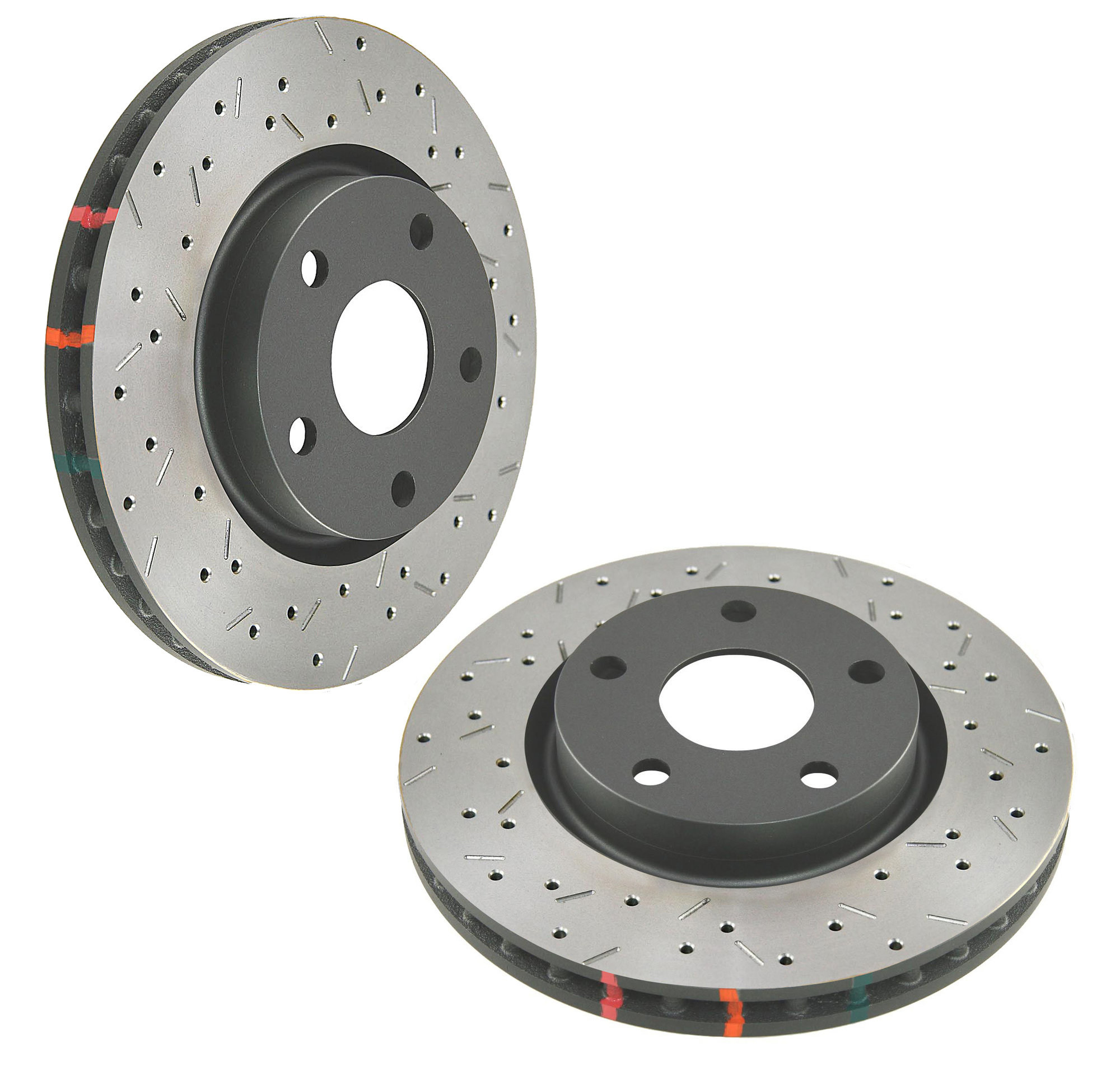 Disc Brakes Australia HD Series 4000 XS Drilled & Slotted Black Hat Rotors for 0715 Jeep