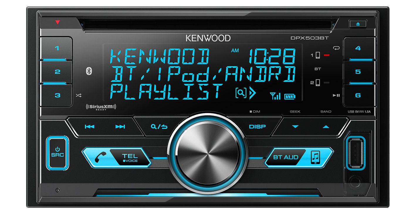 Kenwood DPX503BT 2DIN CD Receiver with Bluetooth for 0718 Jeep Wrangler JK Quadratec