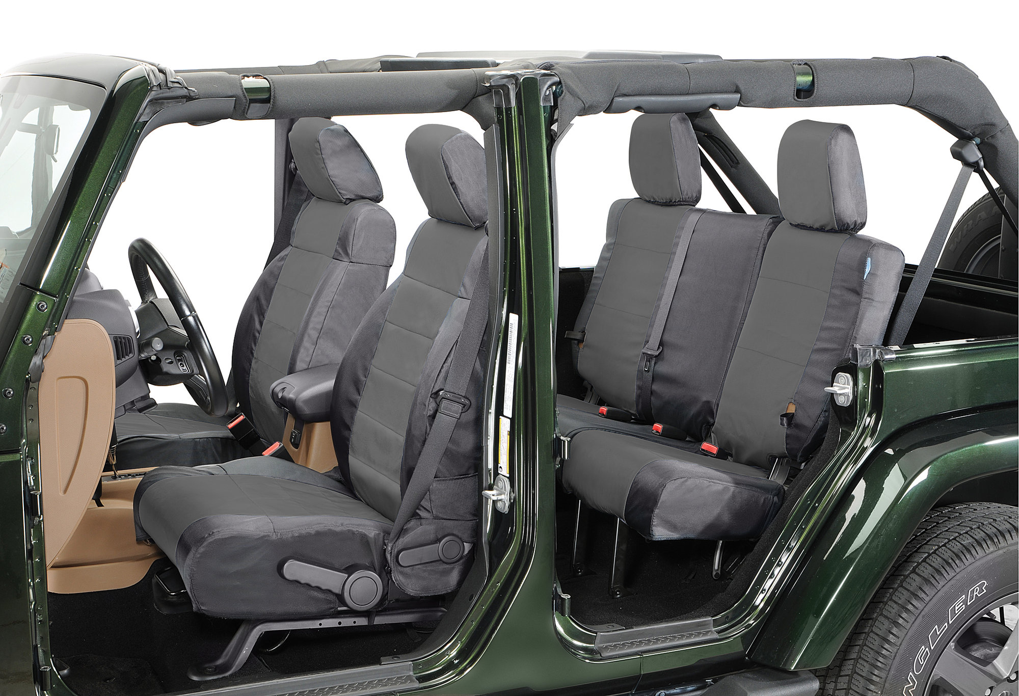 Coverking Front & Rear Ballistic Nylon Seat Cover Combo for 11-12 Jeep Wrangler Unlimited JK 4 Door with Side Airbags | Quadratec Coverking Front & Rear Ballistic Nylon Seat Cover Combo for 11-12 Jeep Wrangler Unlimited JK 4 Door with Side Airbags | Quadratec