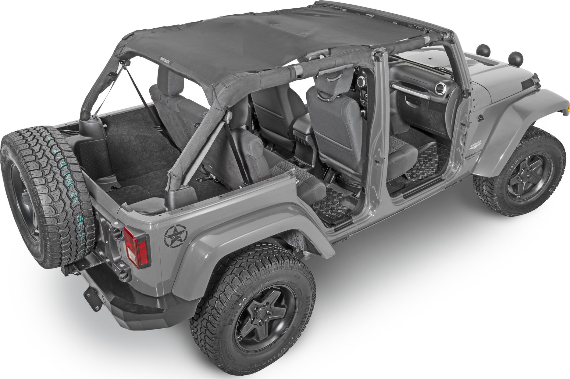 SpiderWebShade SW1 JK-4D Top for 07-18 Jeep Wrangler Unlimited JK 4 Door |  Quadratec