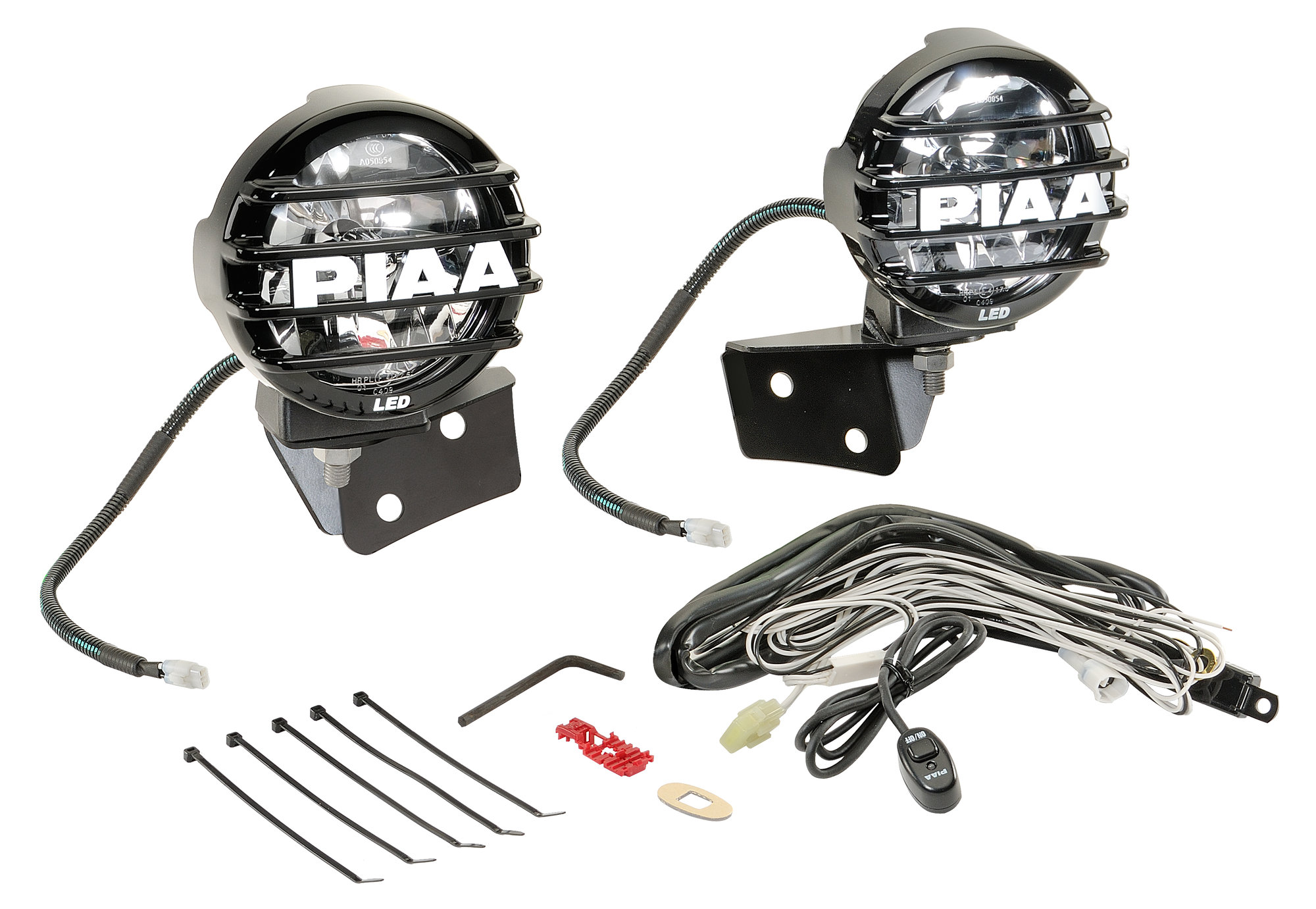 PIAA 05512 LP550 Series 5.5" LED Lamps with Windshield Light Brackets