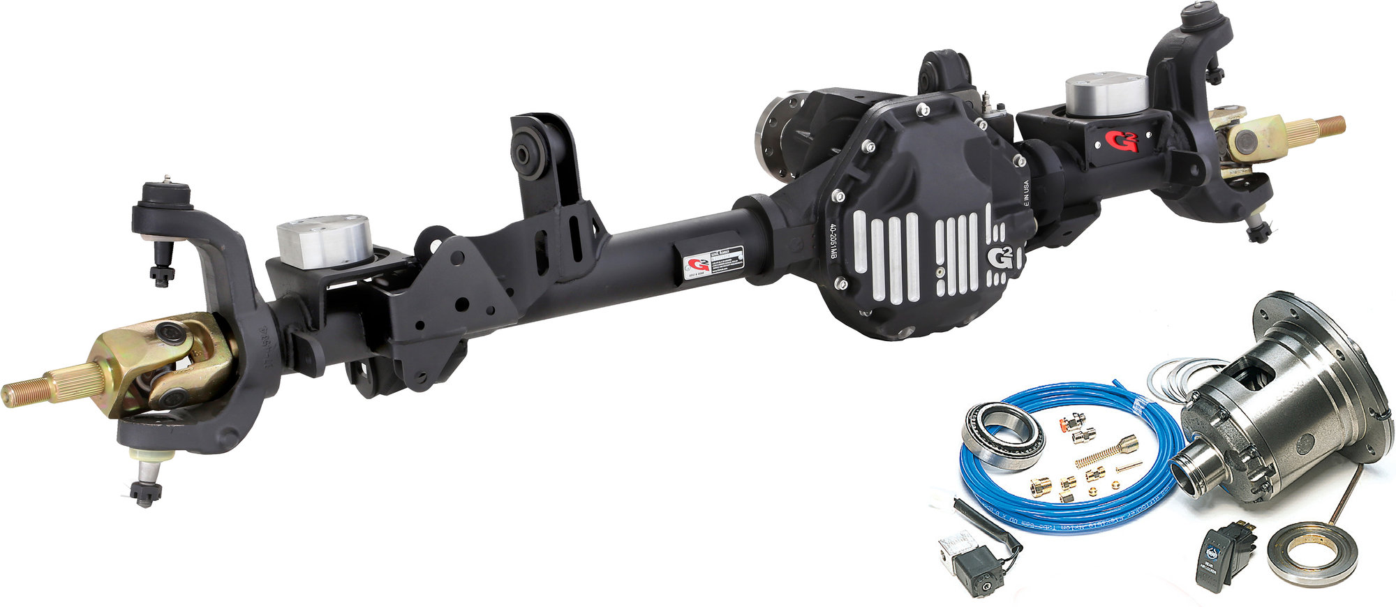 G2 Axle & Gear 35 Spline Front Core 44 Axle Assembly with ARB Air Lockers &  Lifted Caster for 07-18 Jeep Wrangler JK | Quadratec