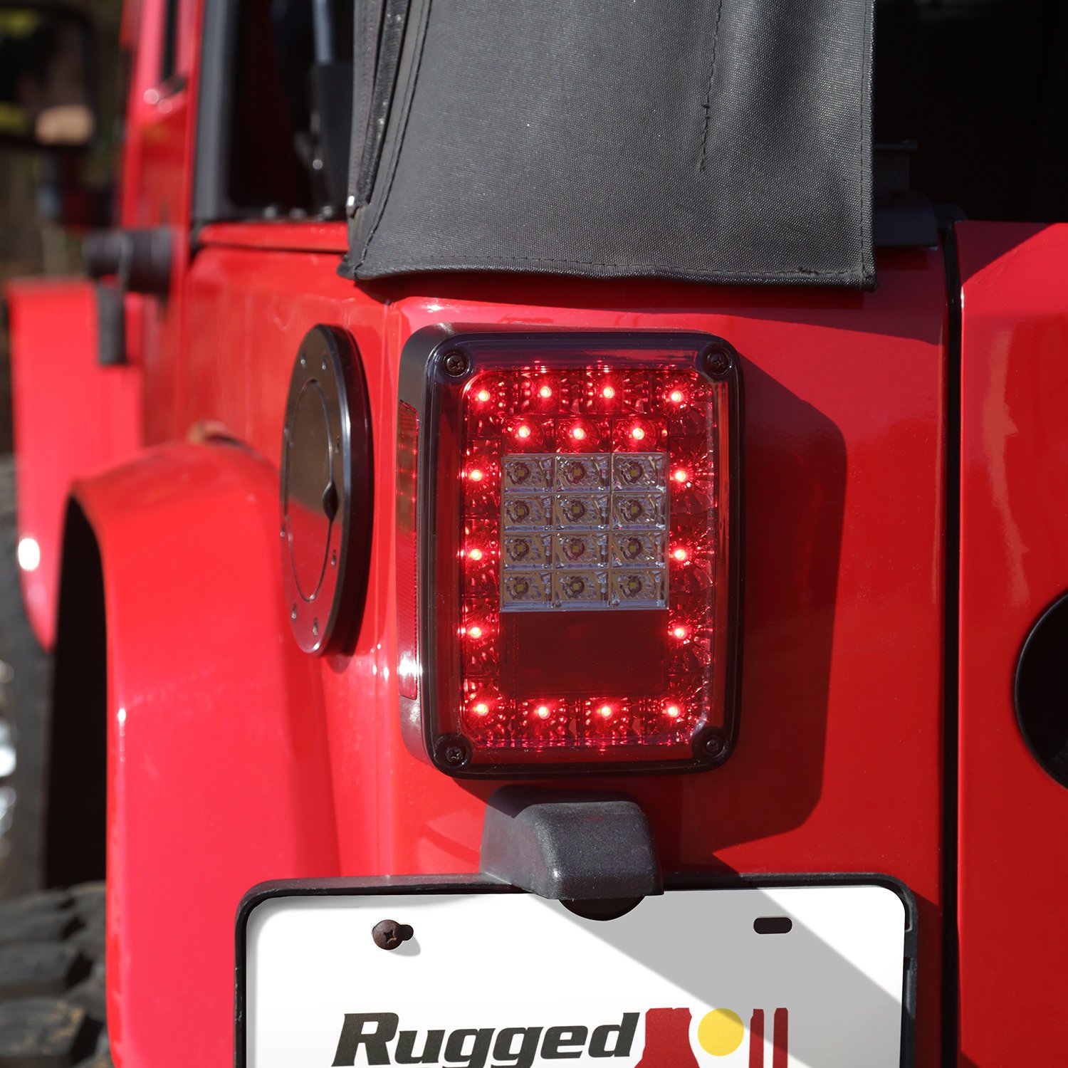 Smoked Integrated Led Tail Light Set With Brake for 2007~2016 Jeep Wrangler JK 