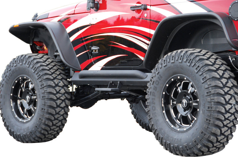Off Camber Fabrications 130880LX JK Rock Rails LINEX Coated for 0718 Jeep Wrangler JK 2 Door