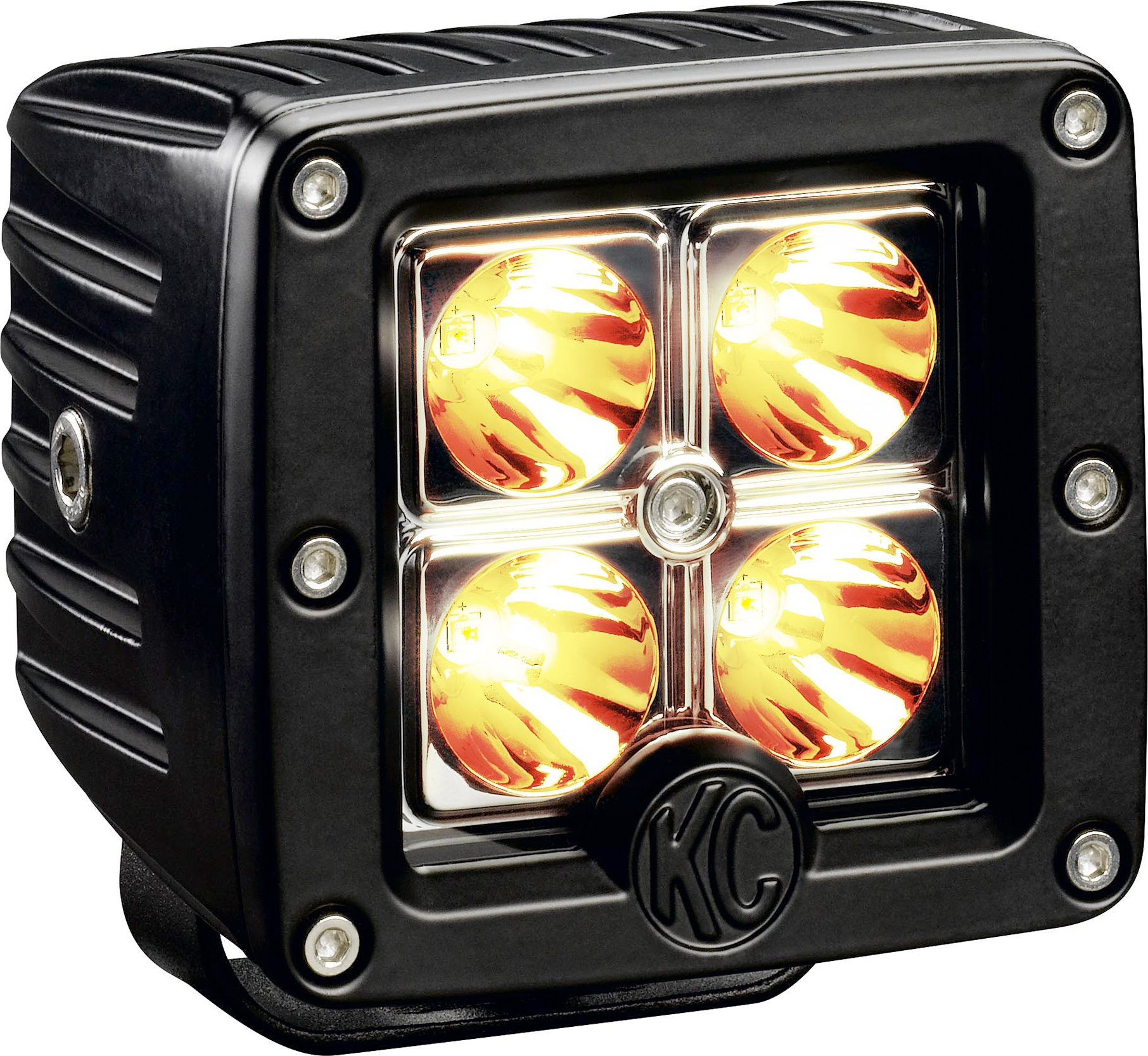 Kc Hilites 1315 C3 Led Spot Beam 3 Light Bar Single Light In Amber Quadratec