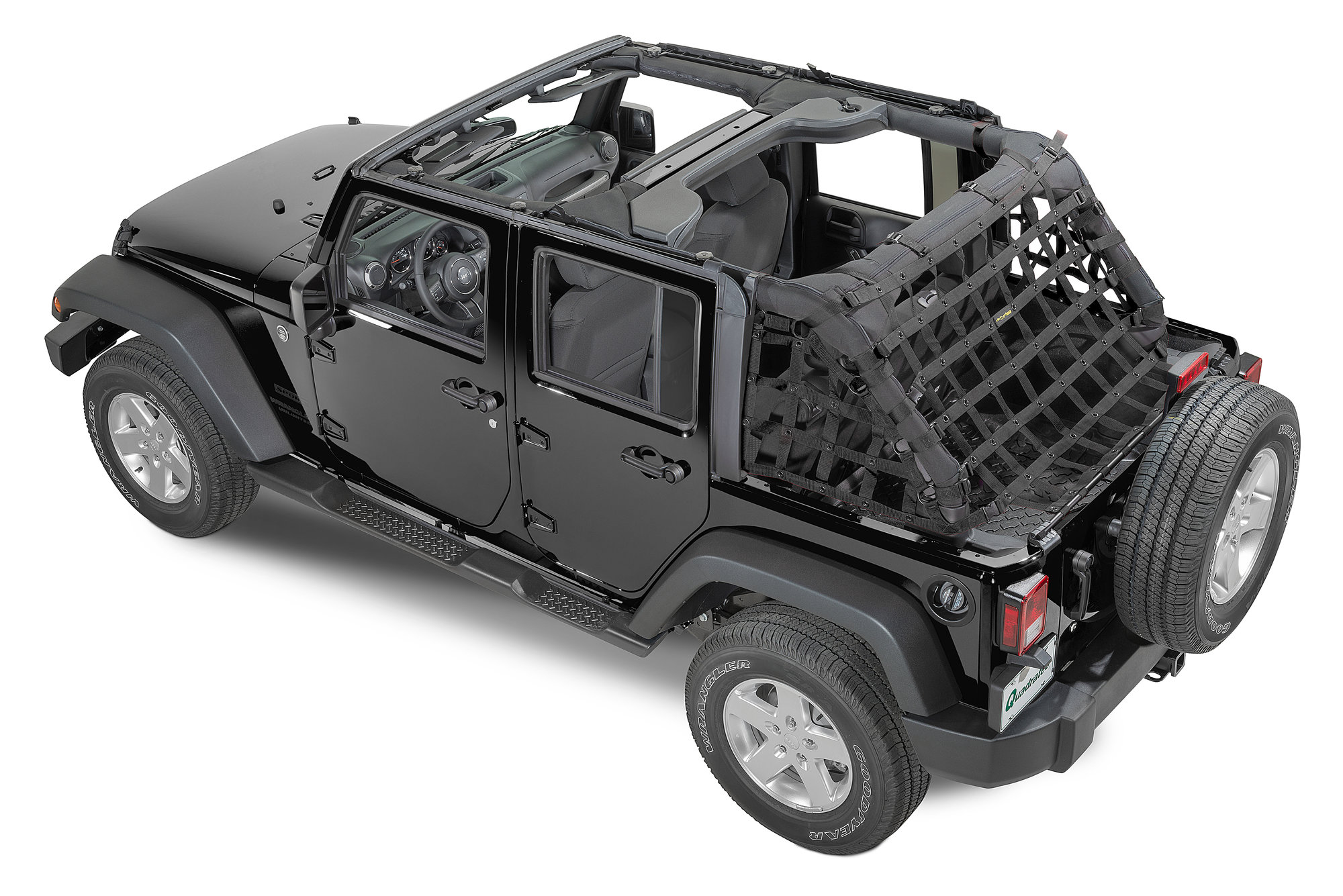 Dirtydog 4X4 Rear Netting for 07-18 Jeep Wrangler Unlimited JK 4 Door |  Quadratec