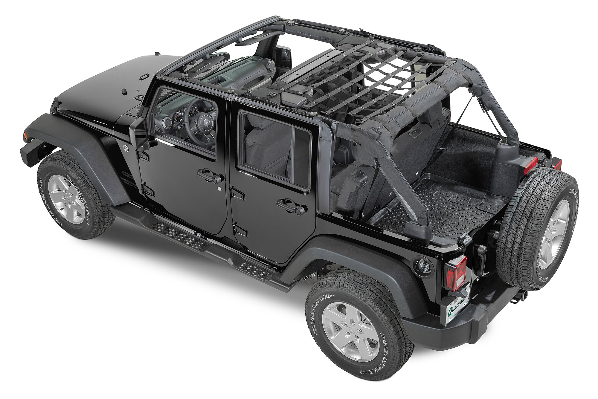 Dirtydog 4X4 Rear Seat Netting for 07-18 Jeep Wrangler Unlimited JK 4 Door  | Quadratec