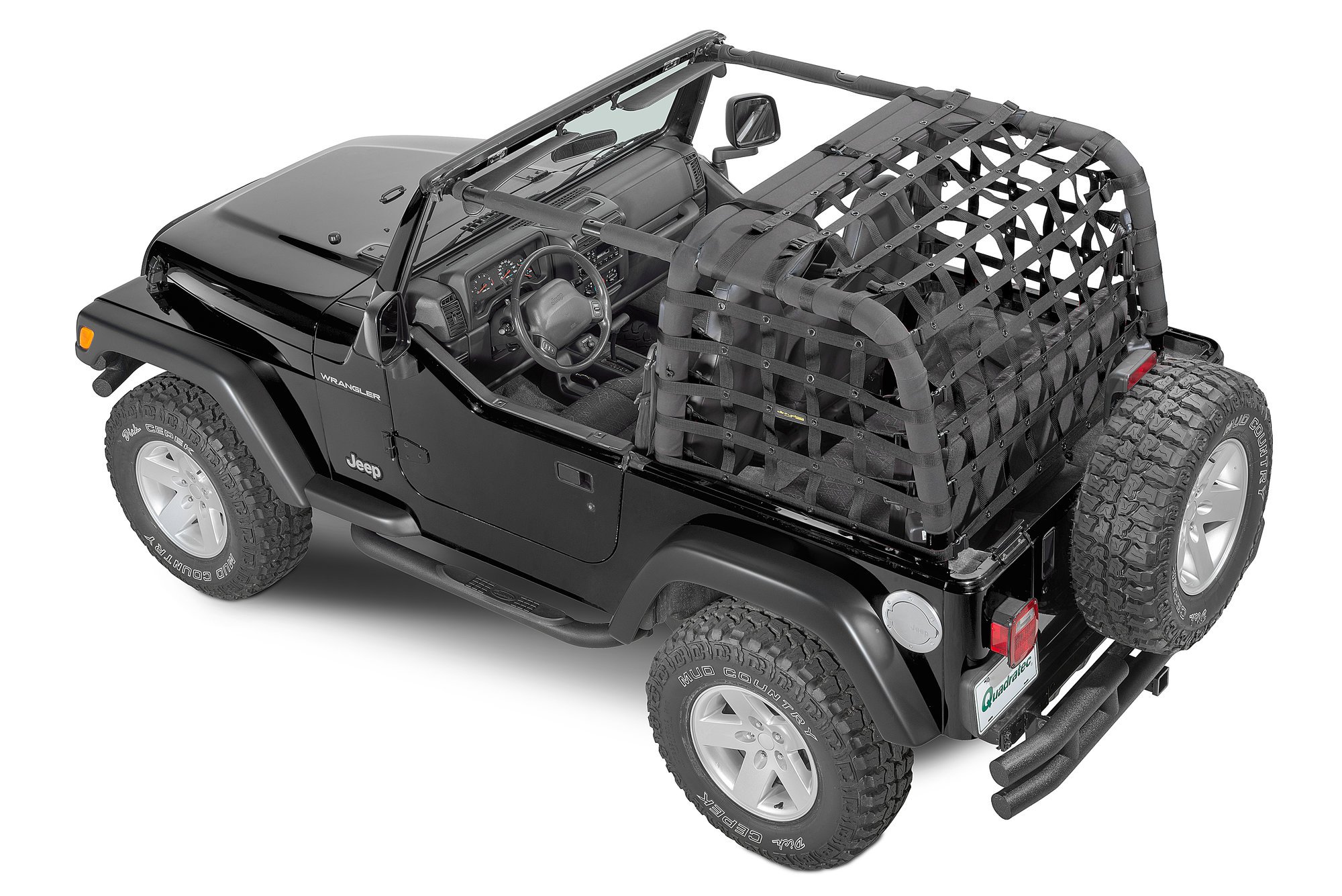 Dirtydog 4X4 Rear Netting for 97-06 Jeep Wrangler TJ | Quadratec