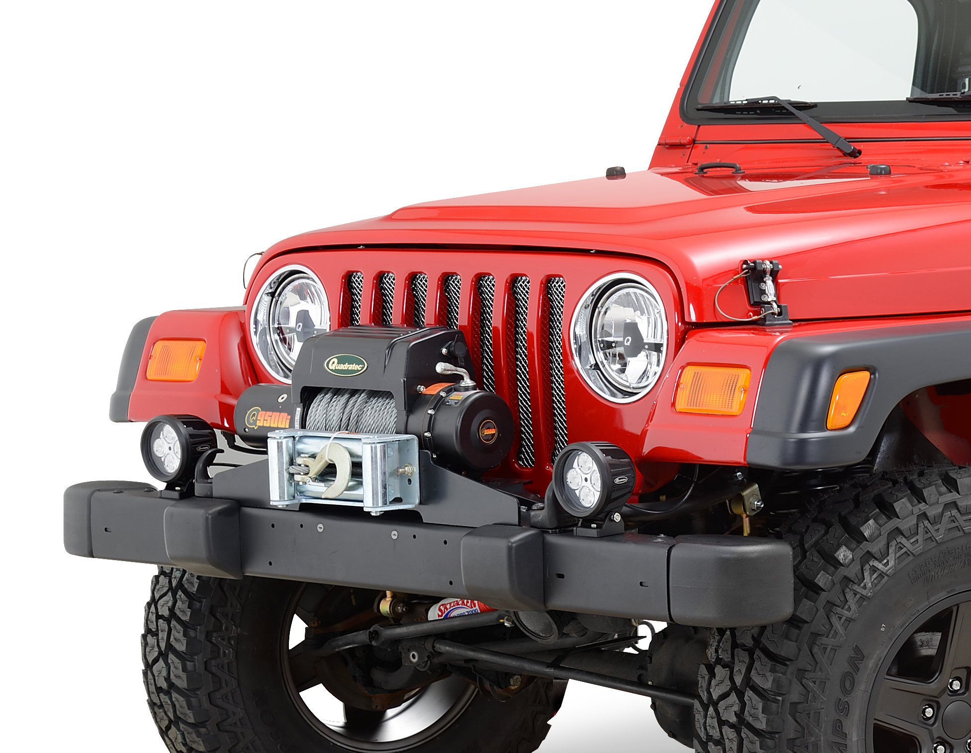 Quadratec Premium Raised Winch Mounting Plate for 87-06 Jeep Wrangler YJ, TJ  & TJ Unlimited | Quadratec