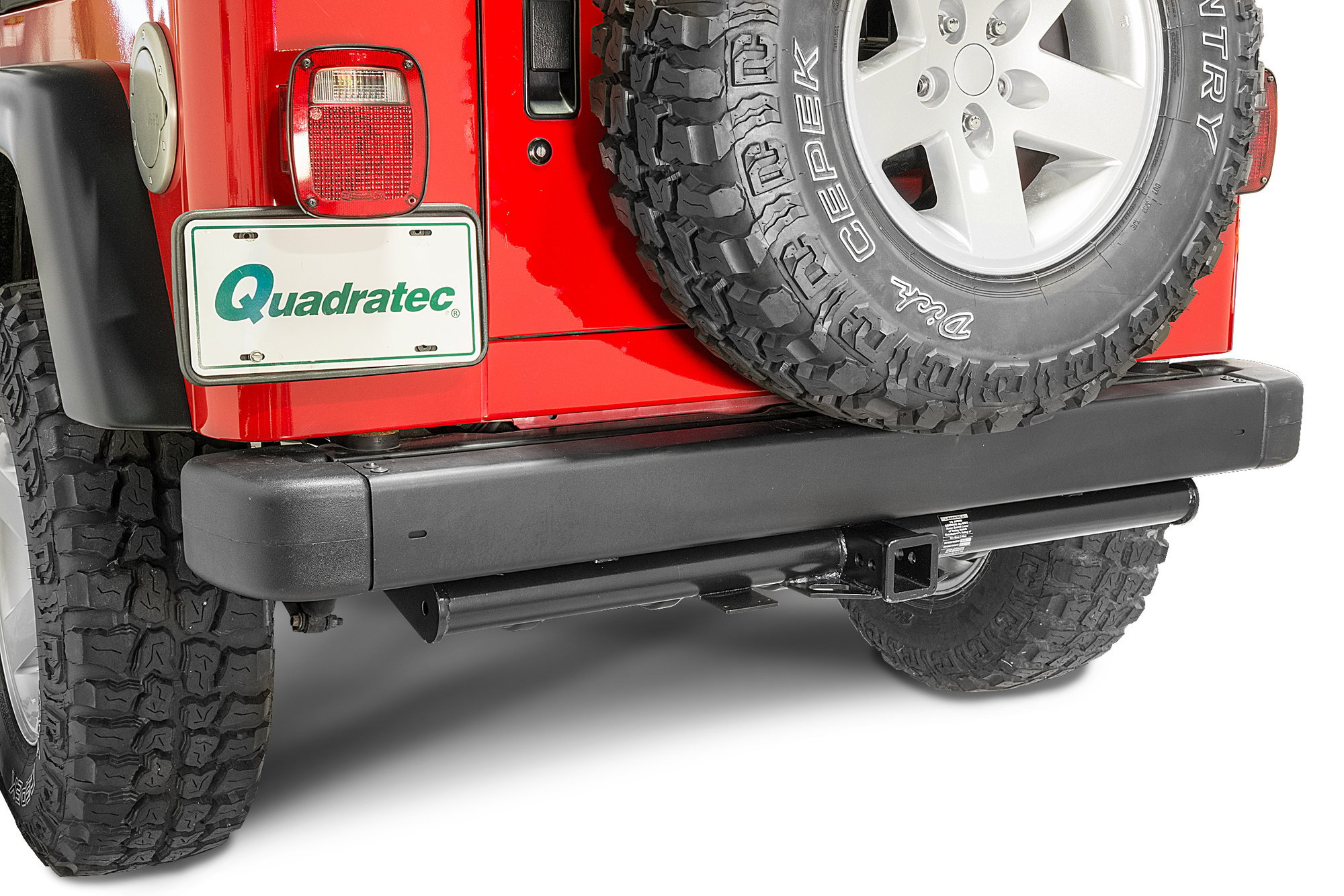 Quadratec Premium 2 Receiver Hitch with Wiring Kit & Jeep Logo Plug for  97-06 Jeep Wrangler TJ & Unlimited